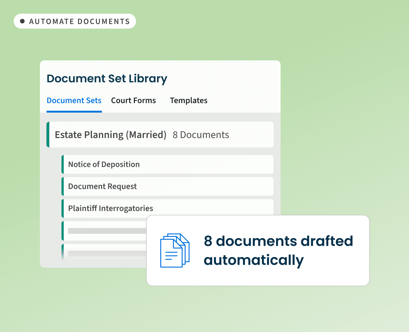 Clio Draft document automation interface